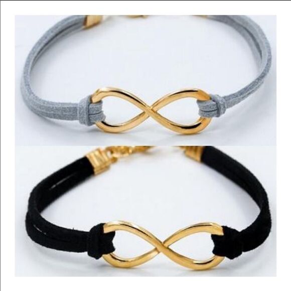 Infinity leather and alloy bracelet cutest ever - Picture 1 of 4
